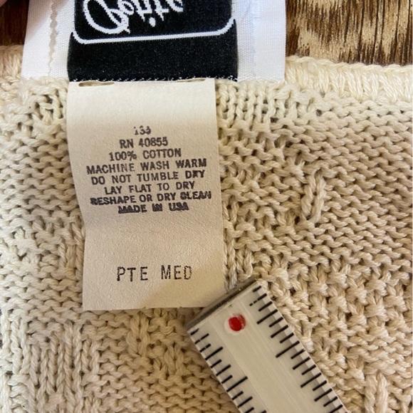 Vintage Petite Ways Off White Cream Short Sleeve Collared Sweater - Picture 14 of 16